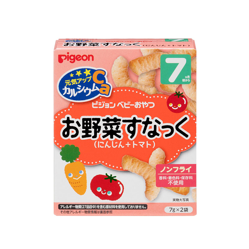 Bánh ăn dặm Pigeon bổ sung Canxi  7m -vị Rau củ+ Cà Rốt+ Cà Chua